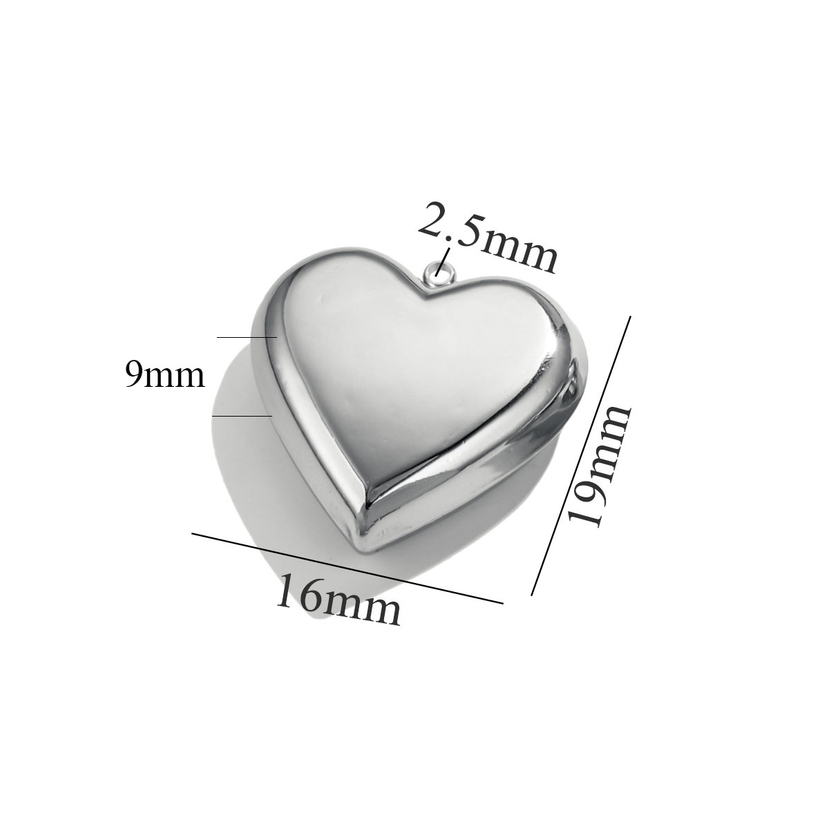 Silver color / 1 Piece Simple Fashionable Style Heart Shape Stainless Steel Women's Pendant 